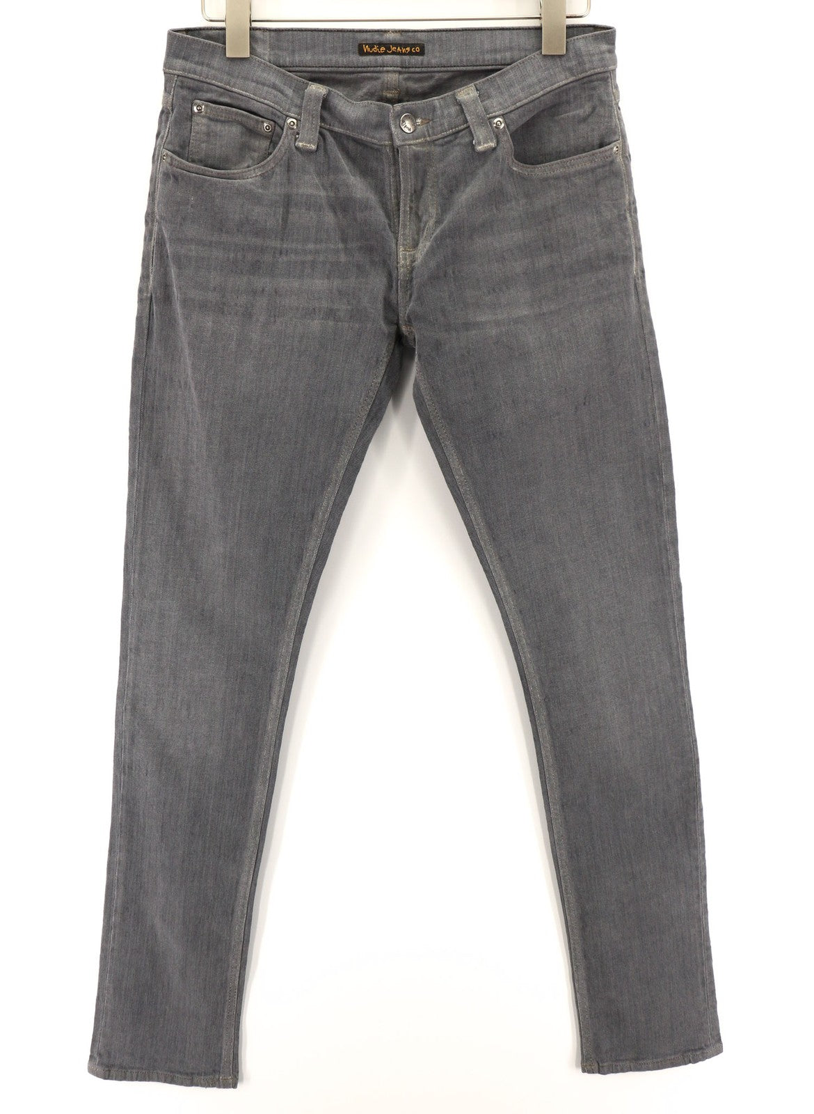 NUDIE JEANS Tight Long John Men Jeans W31/L34 Organic Charcoal Slim Fit Zip Fly