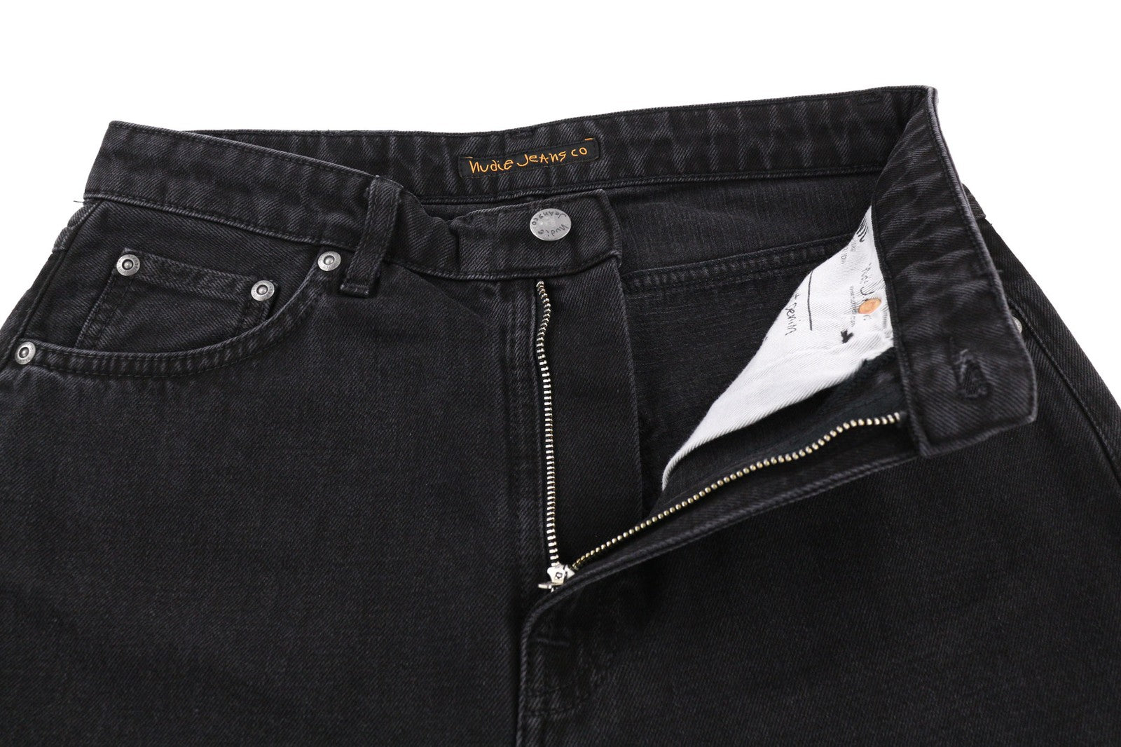 NUDIE JEANS Breezy Britt Womens Jeans W29/L28 Black Worn Zipper  Cotton Denim