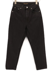 NUDIE JEANS Breezy Britt Womens Jeans W25/L26 Black Worn Zipper  Cotton Denim