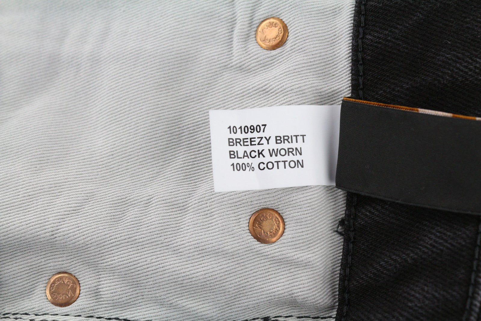 NUDIE JEANS Breezy Britt Womens Jeans W25/L26 Black Worn Zipper  Cotton Denim