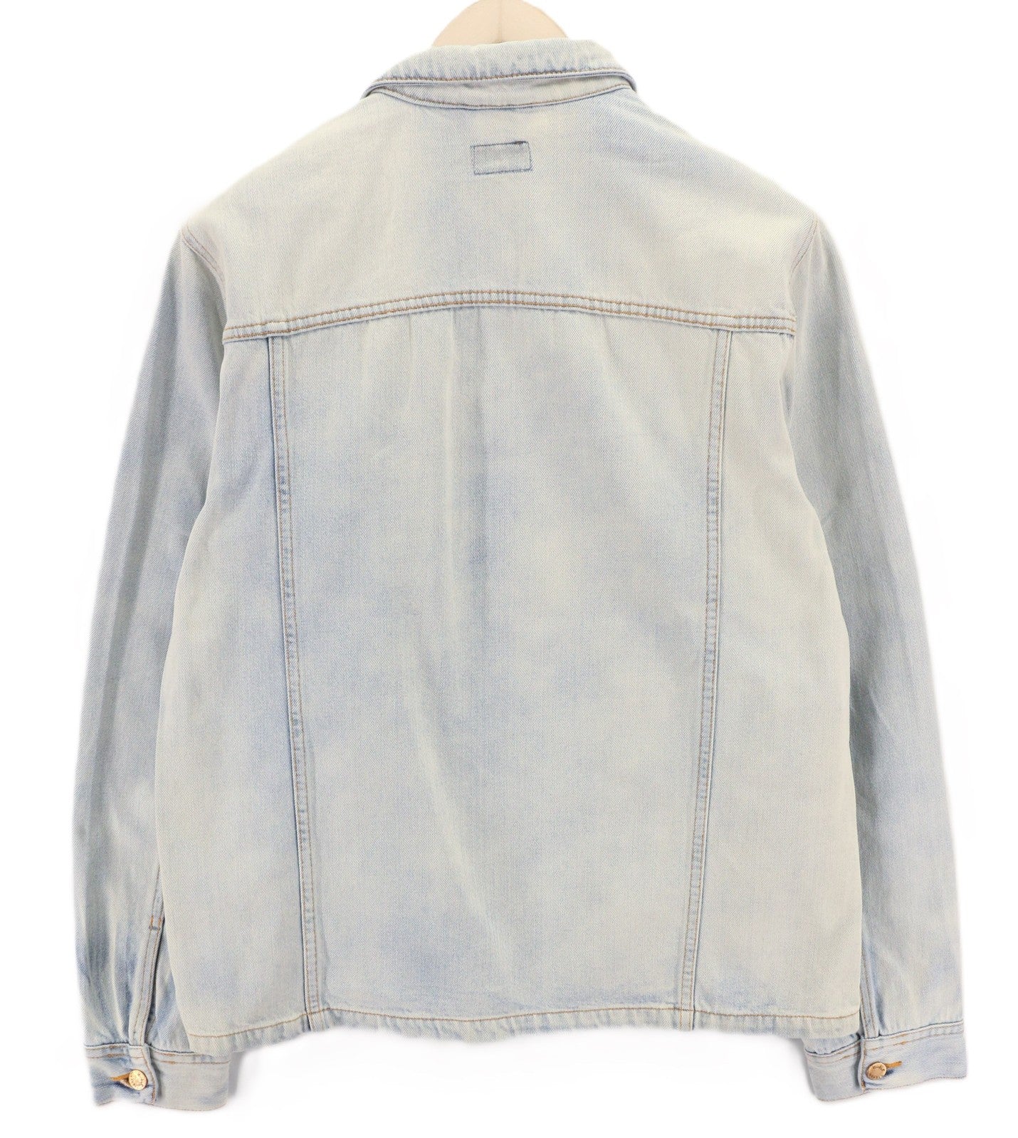 NUDIE JEANS Ronny vyriška striukė L dydžio, džinsinė, traški vandenyno spalvos, su sagomis ir platėjančia kaklo dalimi 