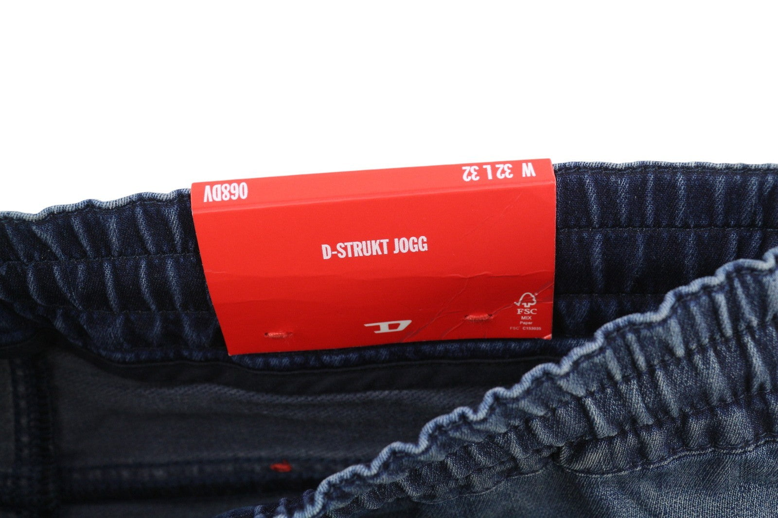 DIESEL D-Strukt Jogg 068DV vyriški džinsai W32/L32 su tampriu juosmeniu, mėlyni, rekomenduojama kaina 295 € 