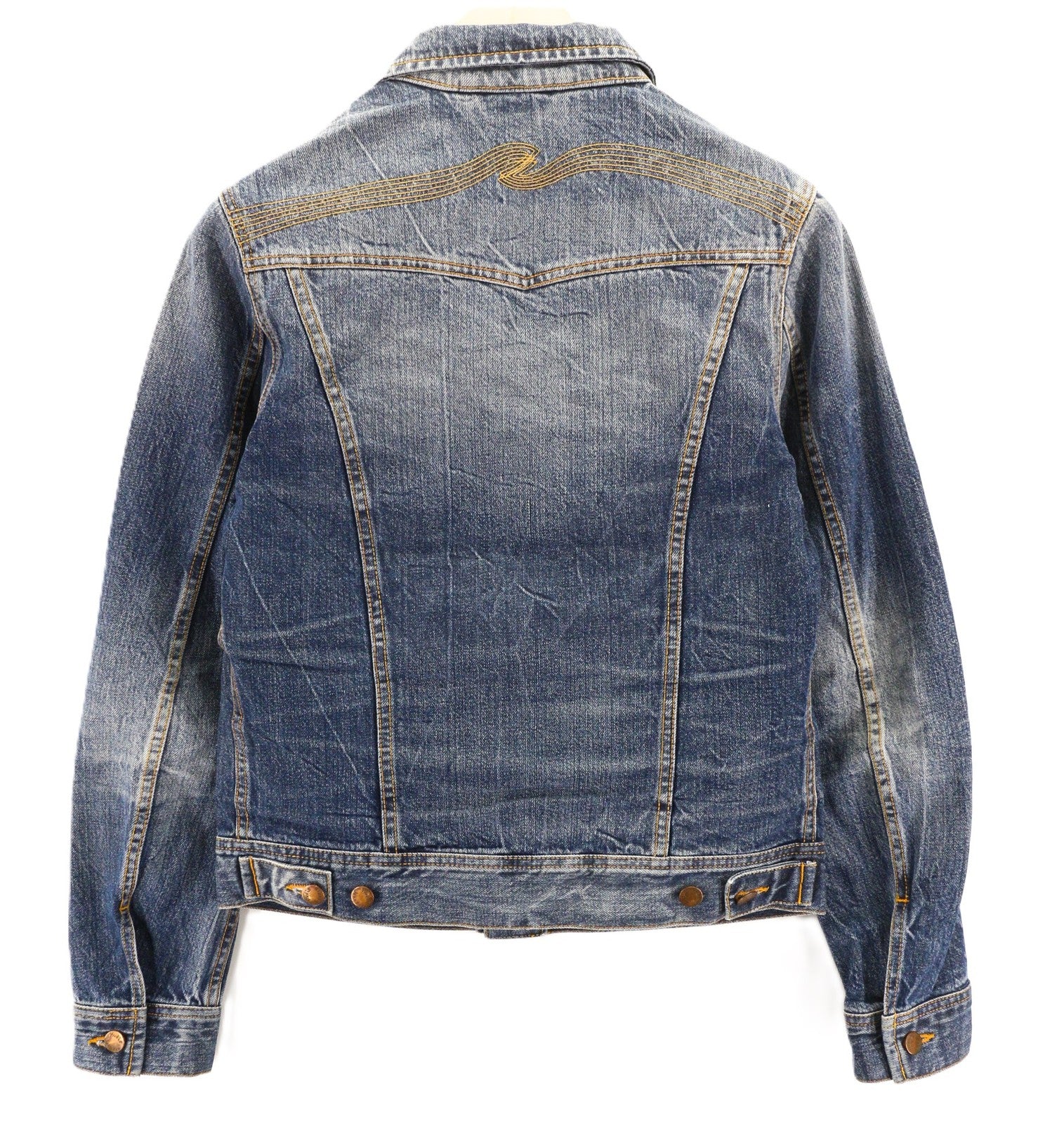 NUDIE JEANS Conny Org. Light Vintage Mens Jacket S  Cotton Denim Wash Blue