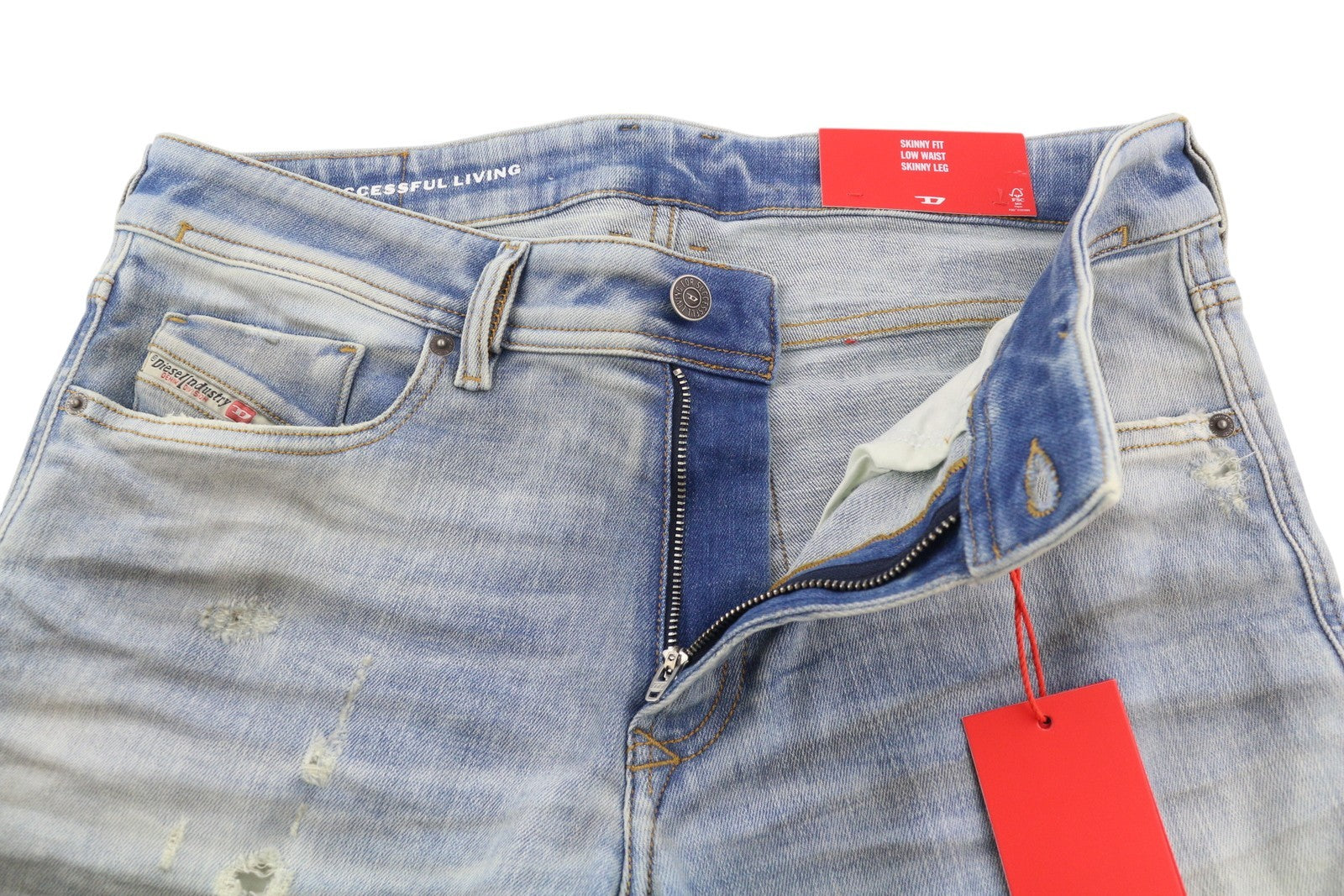 DIESEL 1979 Sleenker 09F08 vyriški džinsai W32/L32 žemo juosmens, aptempti, mėlyni, rekomenduojama kaina – 295 € 