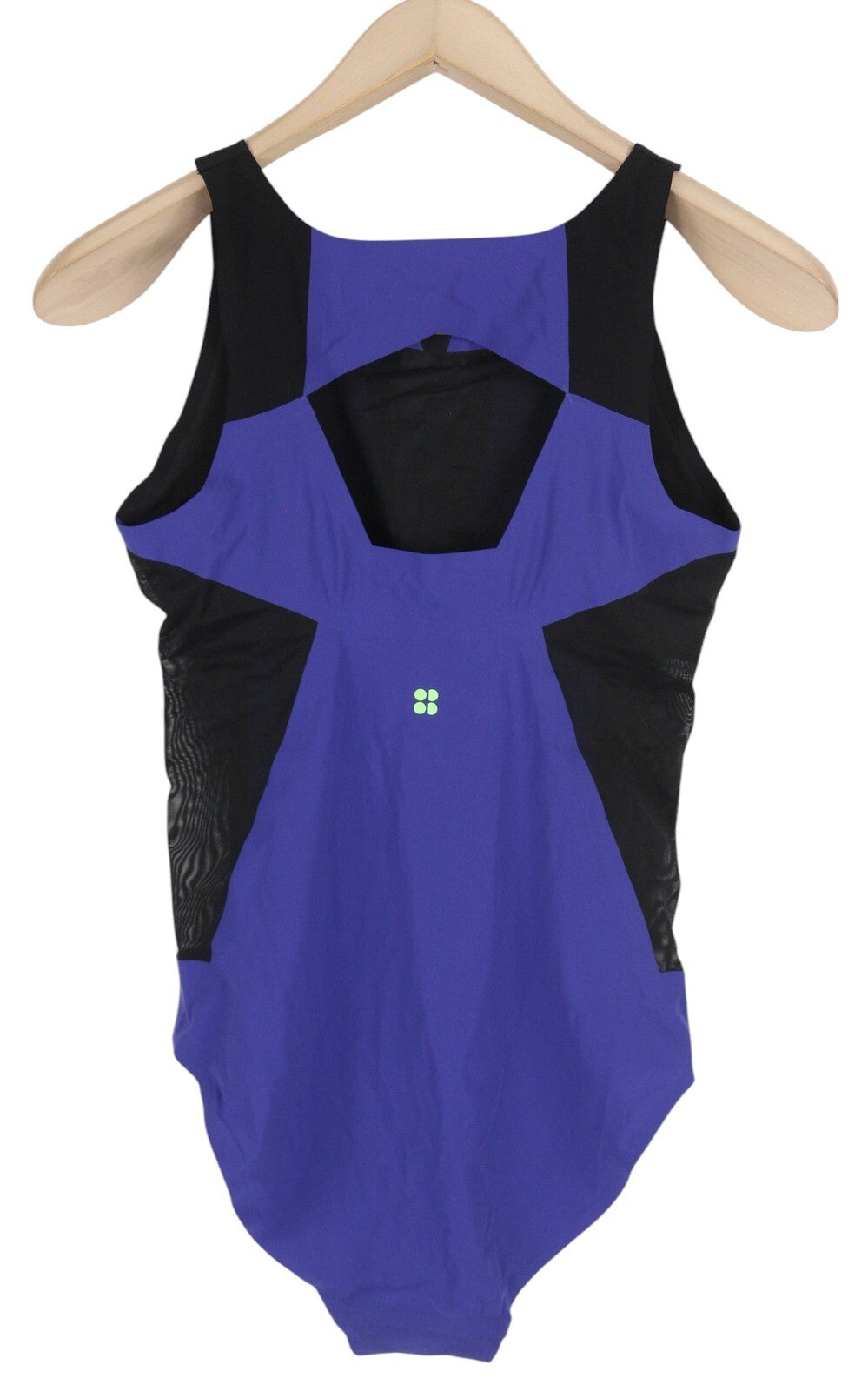 Prakaituotas BETTY Devant šokių triko moterims M dydžio tamprus kombinezonas su iškirpte tinklelio 