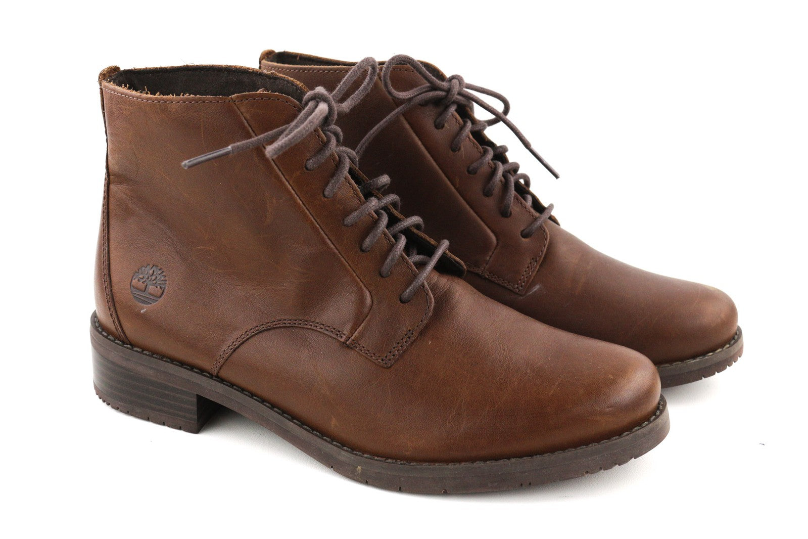 TIMBERLAND A2MKG-A6019 moteriški batai EU37.5/38 tamsiai rudi laisvalaikio odiniai su raišteliais 