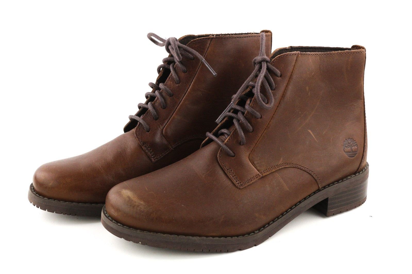 TIMBERLAND A2MKG-A6019 moteriški batai EU37.5/38 tamsiai rudi laisvalaikio odiniai su raišteliais 