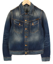 NUDIE Conny vyriška striukė S, ekologiška, su sagomis užsegama kaklu, skalbto džinso spalvos 