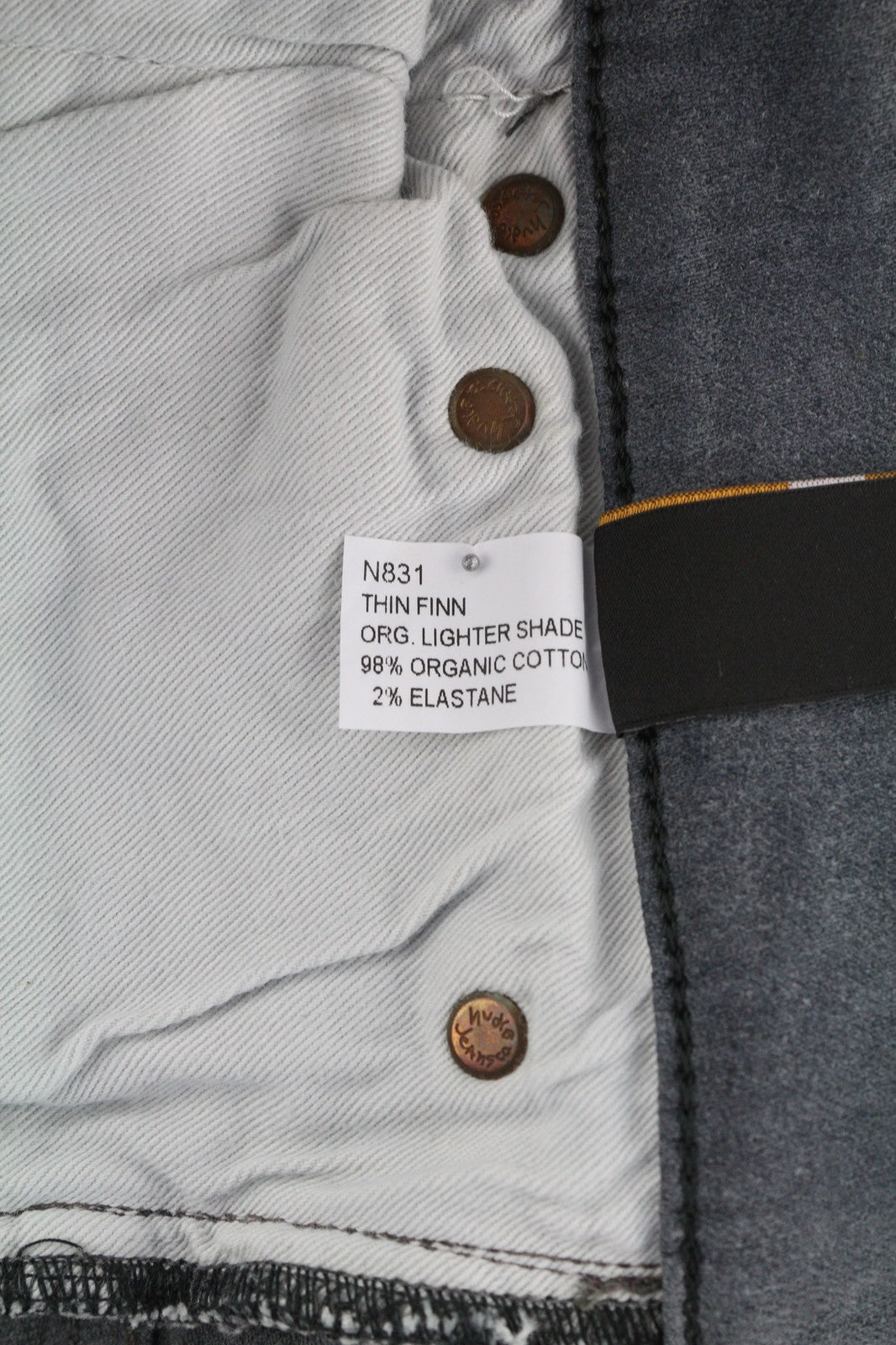 NUDIE JEANS Thin Finn Mens Jeans W30/L32 Slim Grey Cotton Elastane Faded Wash