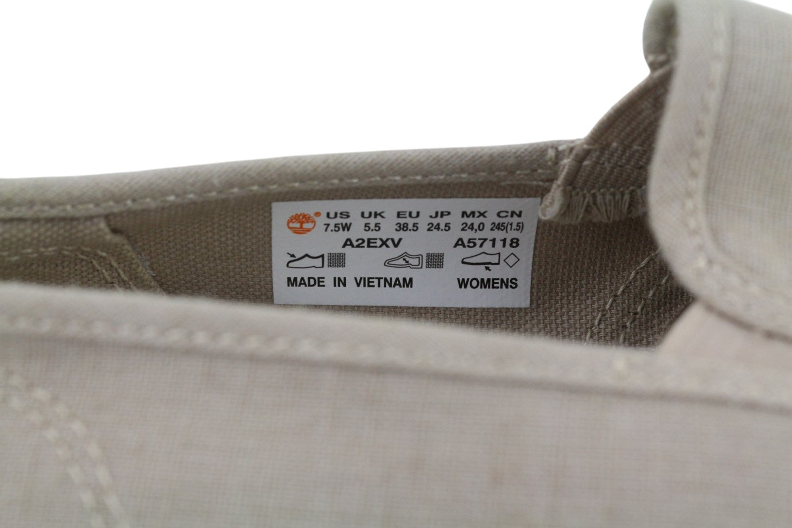 TIMBERLAND A2EXV-A57118 moteriški batai EU38/38.5 pilki tekstiliniai užsegami mokasinai 