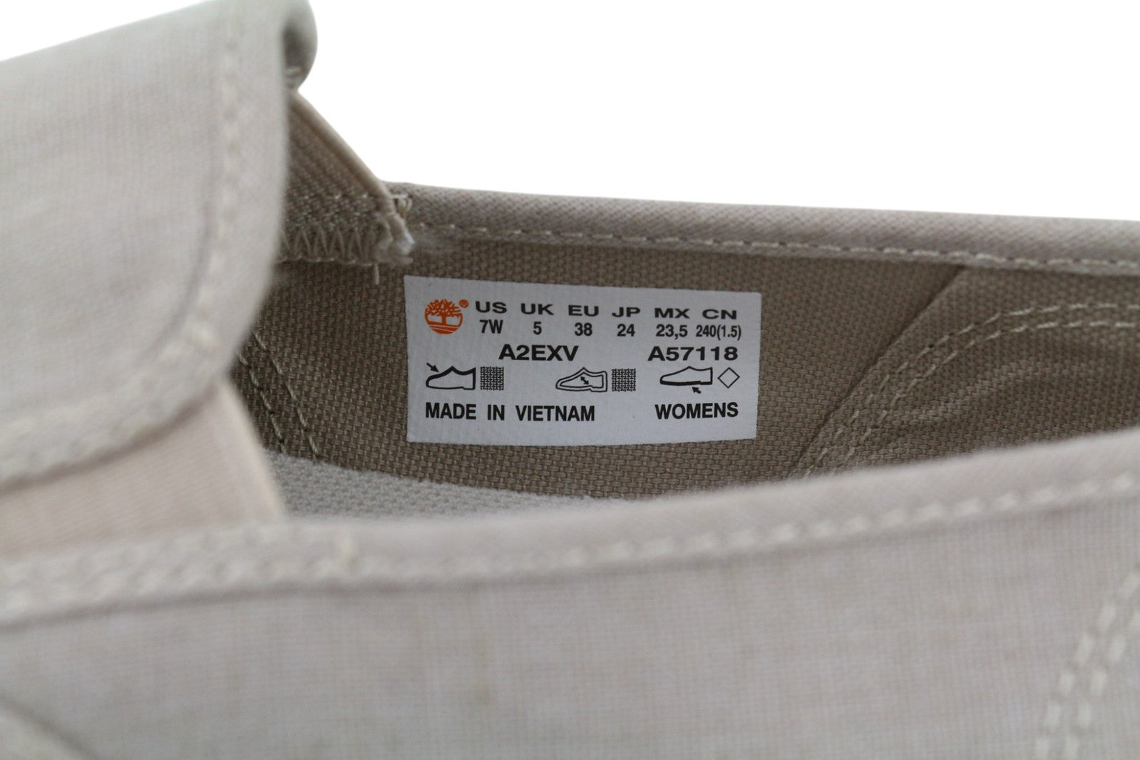 TIMBERLAND A2EXV-A57118 moteriški batai EU38/38.5 pilki tekstiliniai užsegami mokasinai 