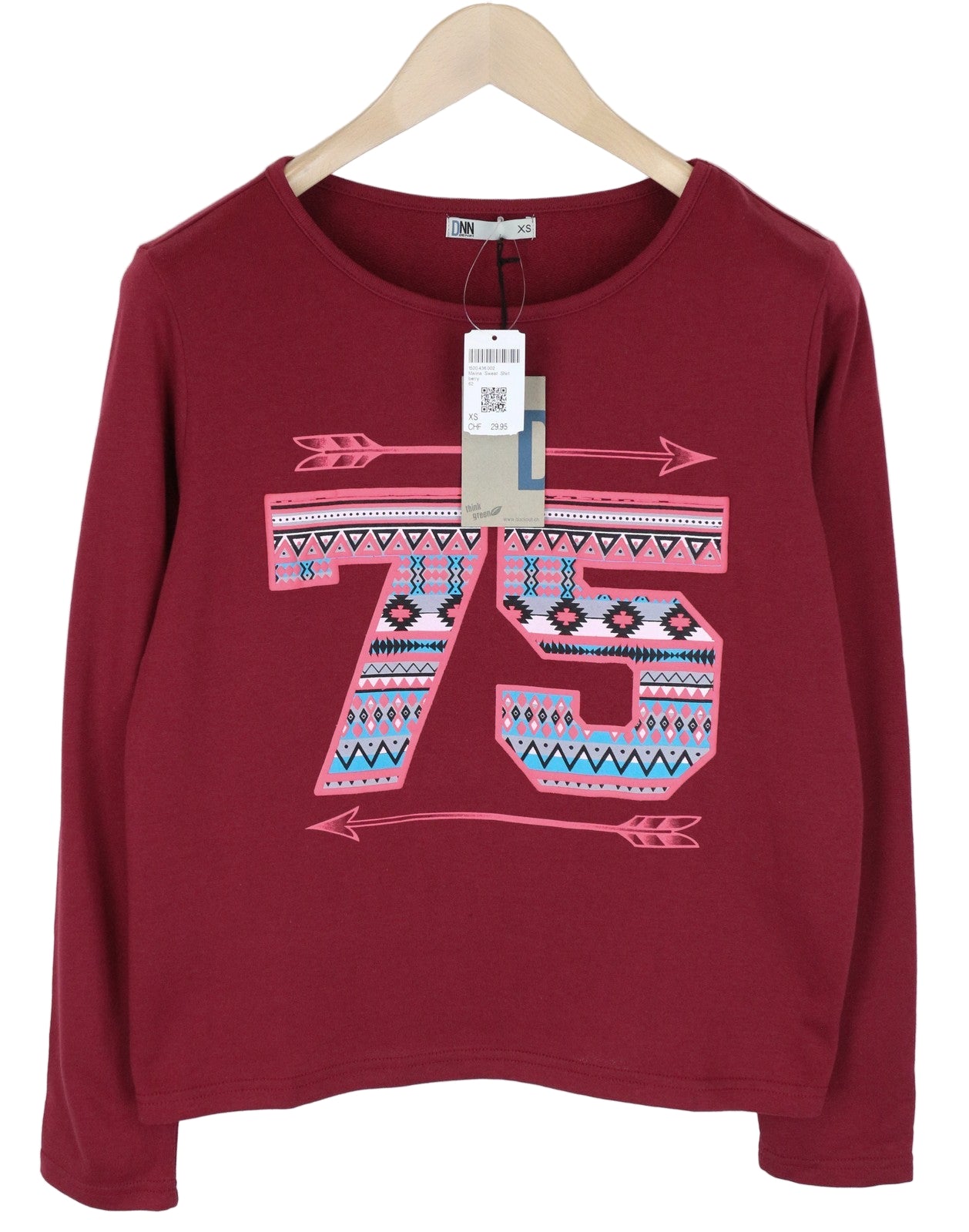 BLACK OUT raudonas džemperis XS dydžio medvilnės mišinio megztinis moterims Dnn džinsinis ilgomis rankovėmis 