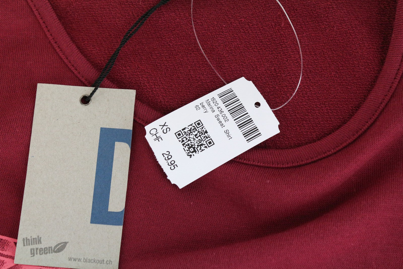 BLACK OUT raudonas džemperis XS dydžio medvilnės mišinio megztinis moterims Dnn džinsinis ilgomis rankovėmis 