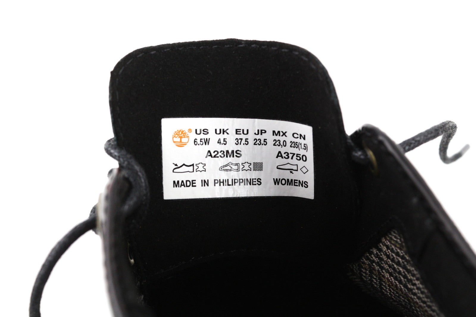 TIMBERLAND A23MS-A3750 moteriški bateliai, 37.5/38.5, juodi, raudoni, odiniai, žemakulniai bateliai. 