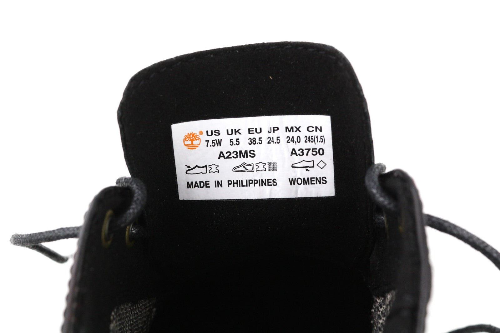 TIMBERLAND A23MS-A3750 moteriški bateliai, 37.5/38.5, juodi, raudoni, odiniai, žemakulniai bateliai. 