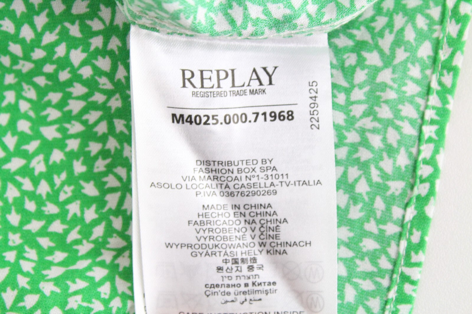 REPLAY vyriški žali 3XL medvilniniai marškinėliai su baltu raštu, ilgomis rankovėmis, su sagomis 