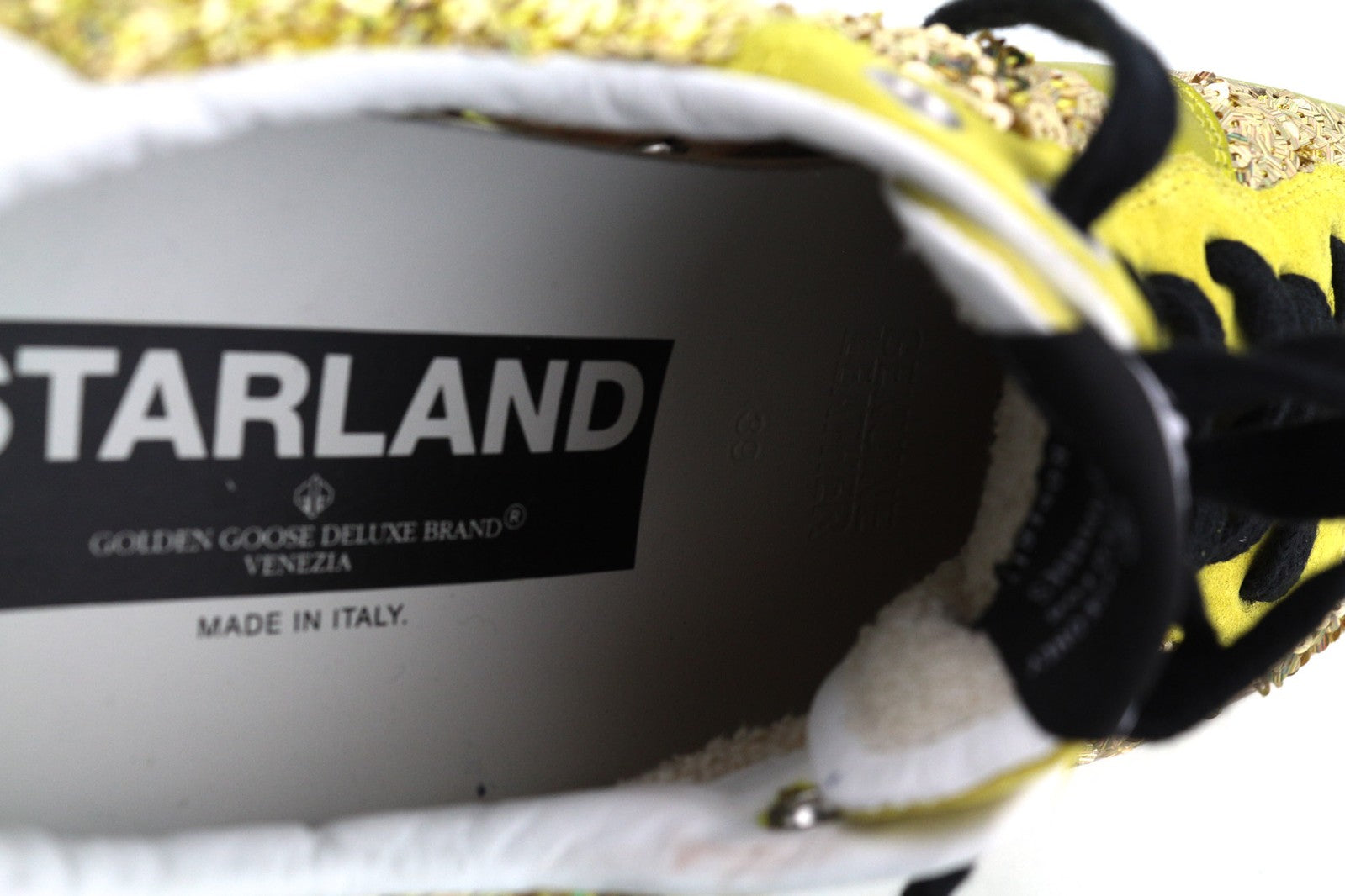 GOLDEN GOOSE Starland moteriški sportbačiai EU39 auksinės odos blizgučiais žemapadžiai sportbačiai 