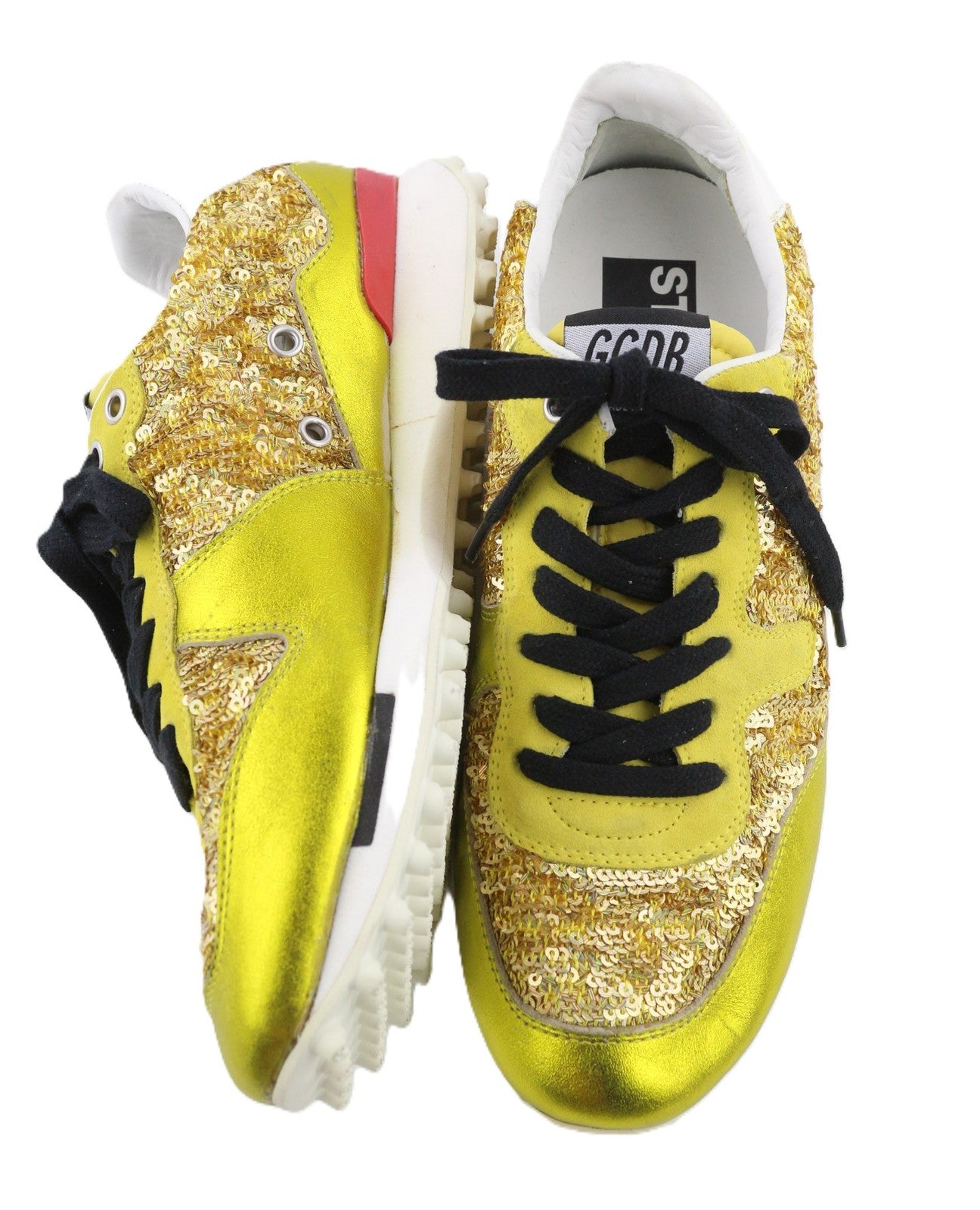 GOLDEN GOOSE Starland moteriški sportbačiai EU39 auksinės odos blizgučiais žemapadžiai sportbačiai 