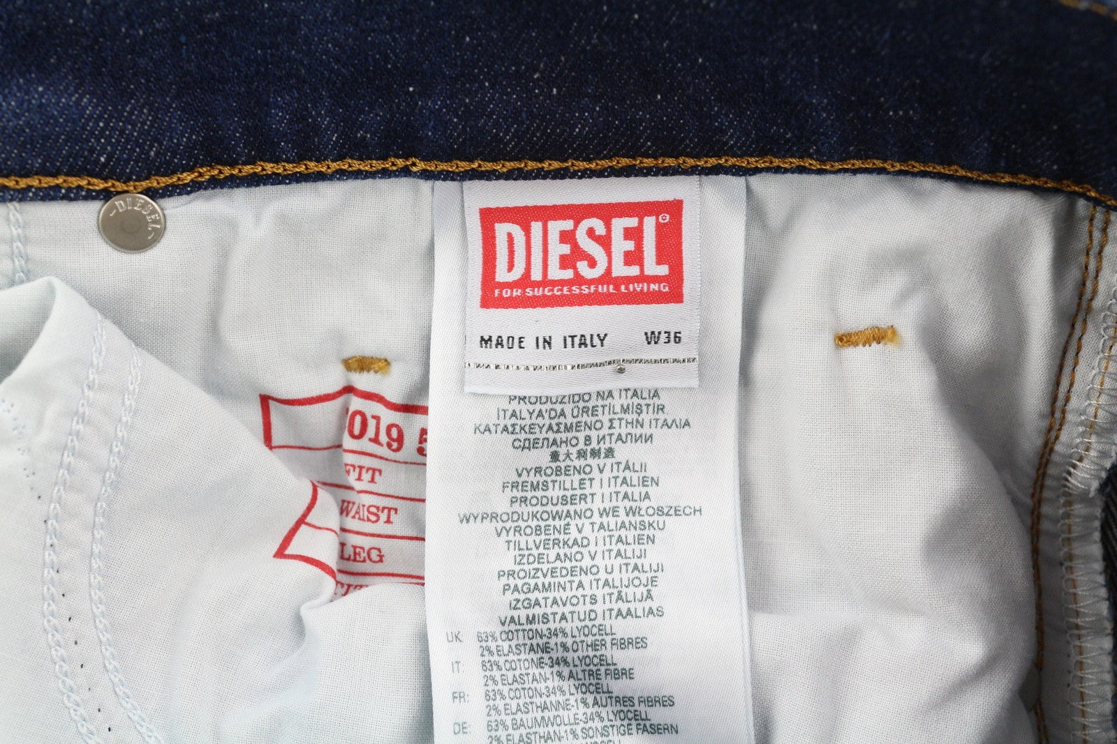 DIESEL 2019 D-Strukt 09G89 vyriški džinsai W36/L30 Slim Fit, skalbtos mėlynos spalvos, plėšyti, RRP 325 € 