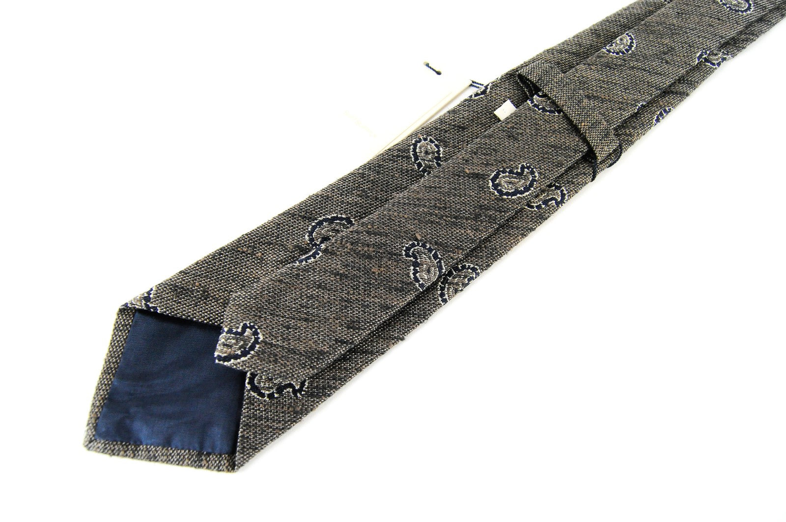 SUITSUPPLY vyriškas kaklaraištis, 150 x 8 cm, pilkas, šilkinis, medvilninis, smailiais galais, 150 cm x 8 cm 