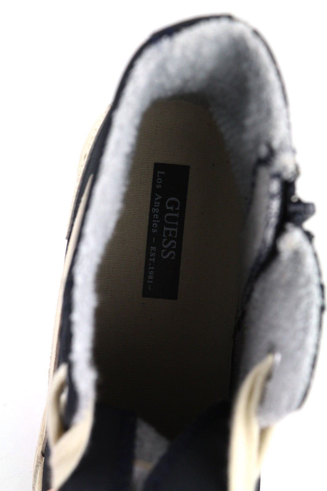 GUESS FM7EHIELE12 vyriški sportbačiai, EU41, tamsiai mėlyni, aukštakulniai, su raišteliais, laisvalaikio sportbačiai 