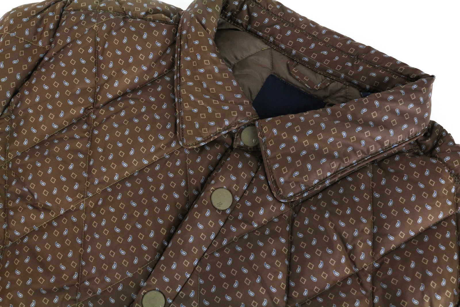 SCOTCH &amp; SODA dygsniuota ruda vyriška striukė su 50 Ams Atelier apykaklės užsegimais ir raštu 