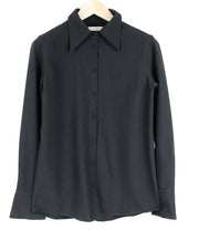 SUISTUDIO Alec Womens UK12 Shirt Black Button-Up Long Sleeve Pointed Collar