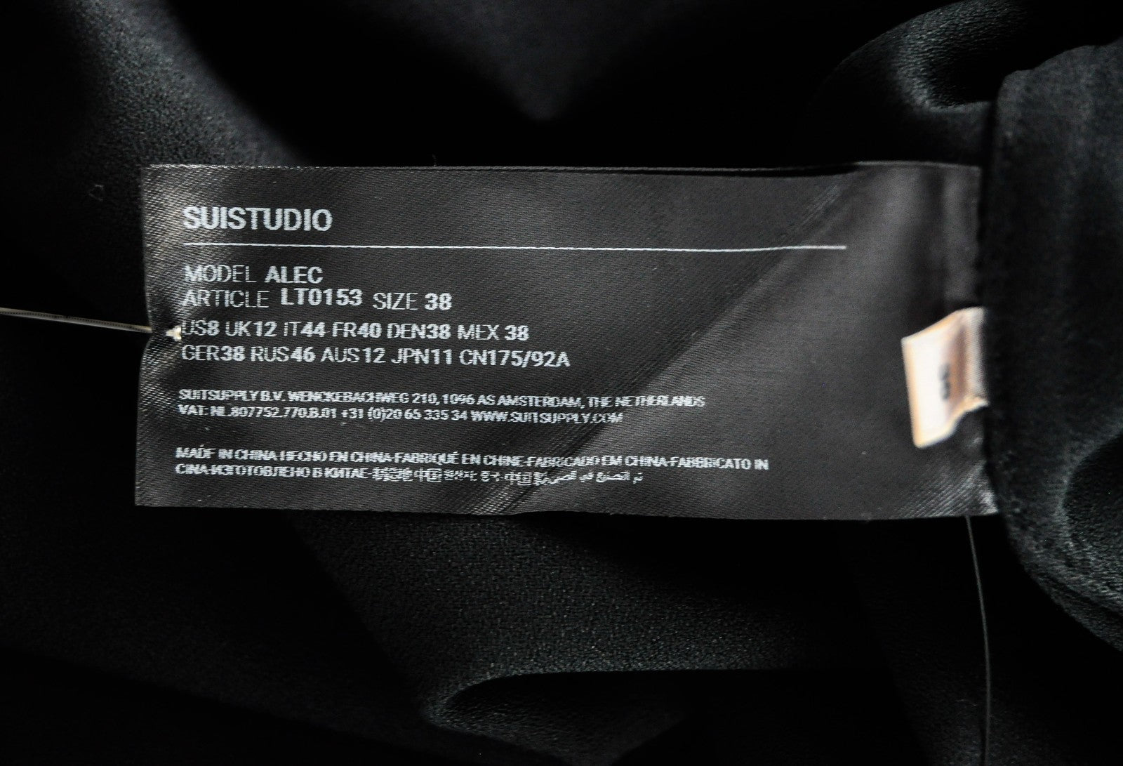 SUISTUDIO Alec Womens UK12 Shirt Black Button-Up Long Sleeve Pointed Collar