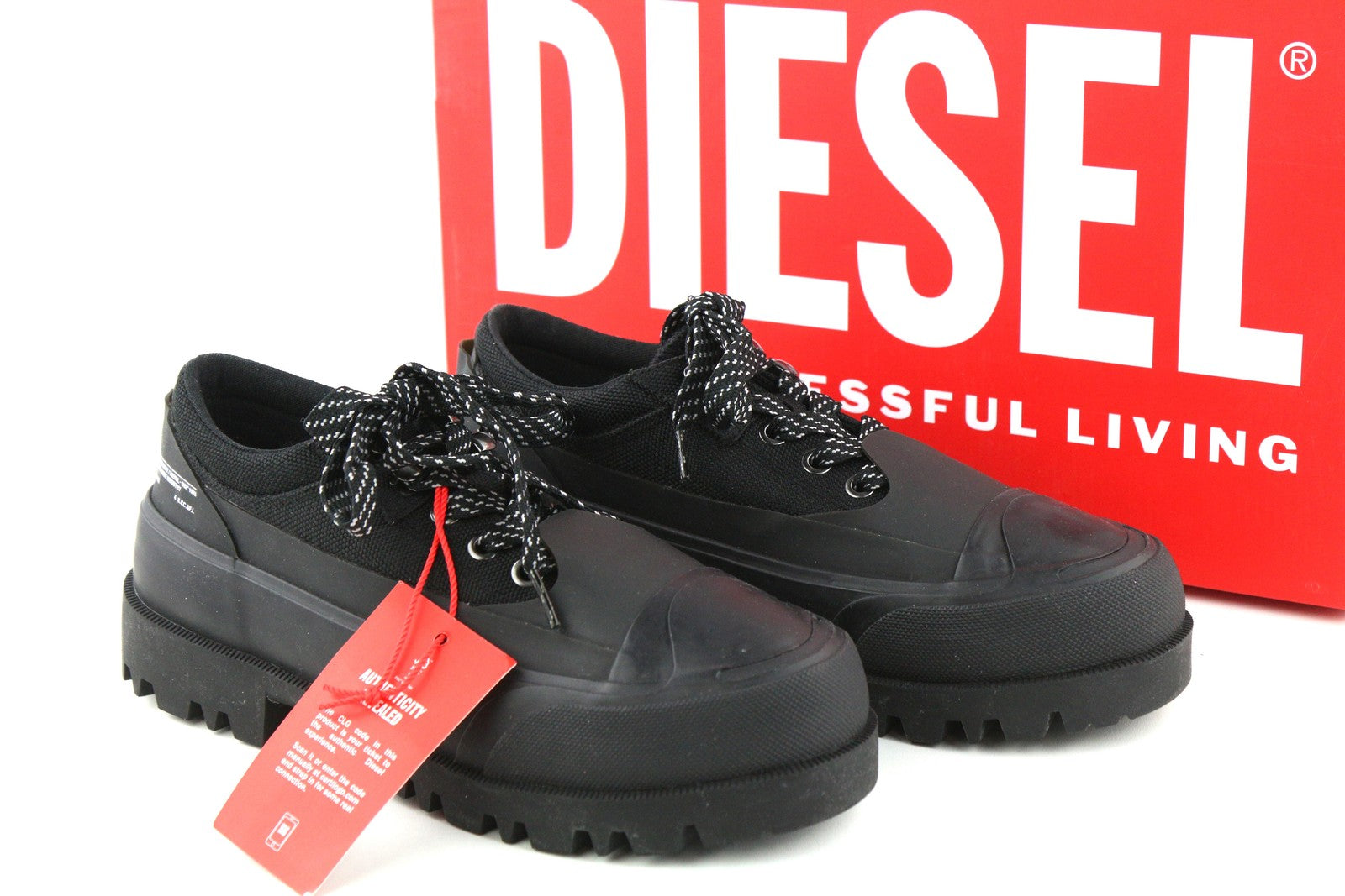 DIESEL D-Hiko SH X moteriški batai, EU39, juodi, unisex, žemakulniai, su raišteliais, RRP 300 € 
