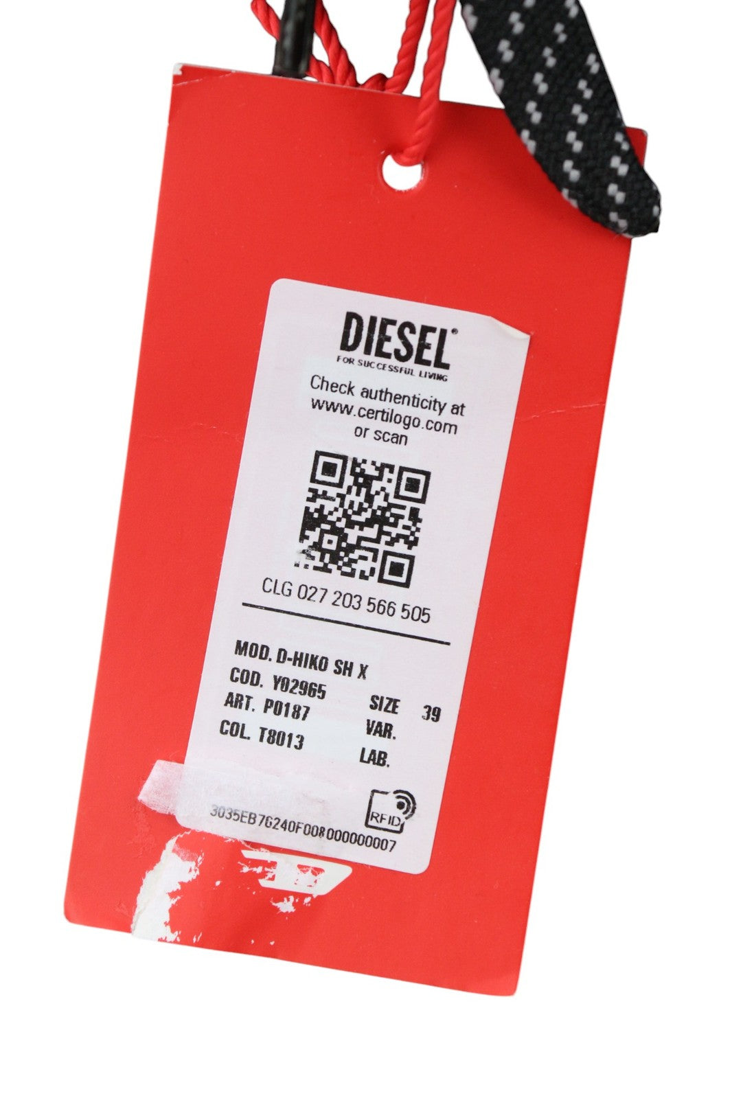 DIESEL D-Hiko SH X moteriški batai, EU39, juodi, unisex, žemakulniai, su raišteliais, RRP 300 € 