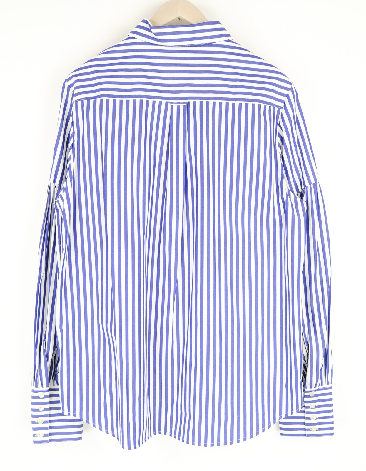 SUISTUDIO Doc Womens UK16 Shirt Blue Striped Cotton Long Sleeved Collared