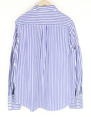 SUISTUDIO Doc Womens UK16 Shirt Blue Striped Cotton Long Sleeved Collared