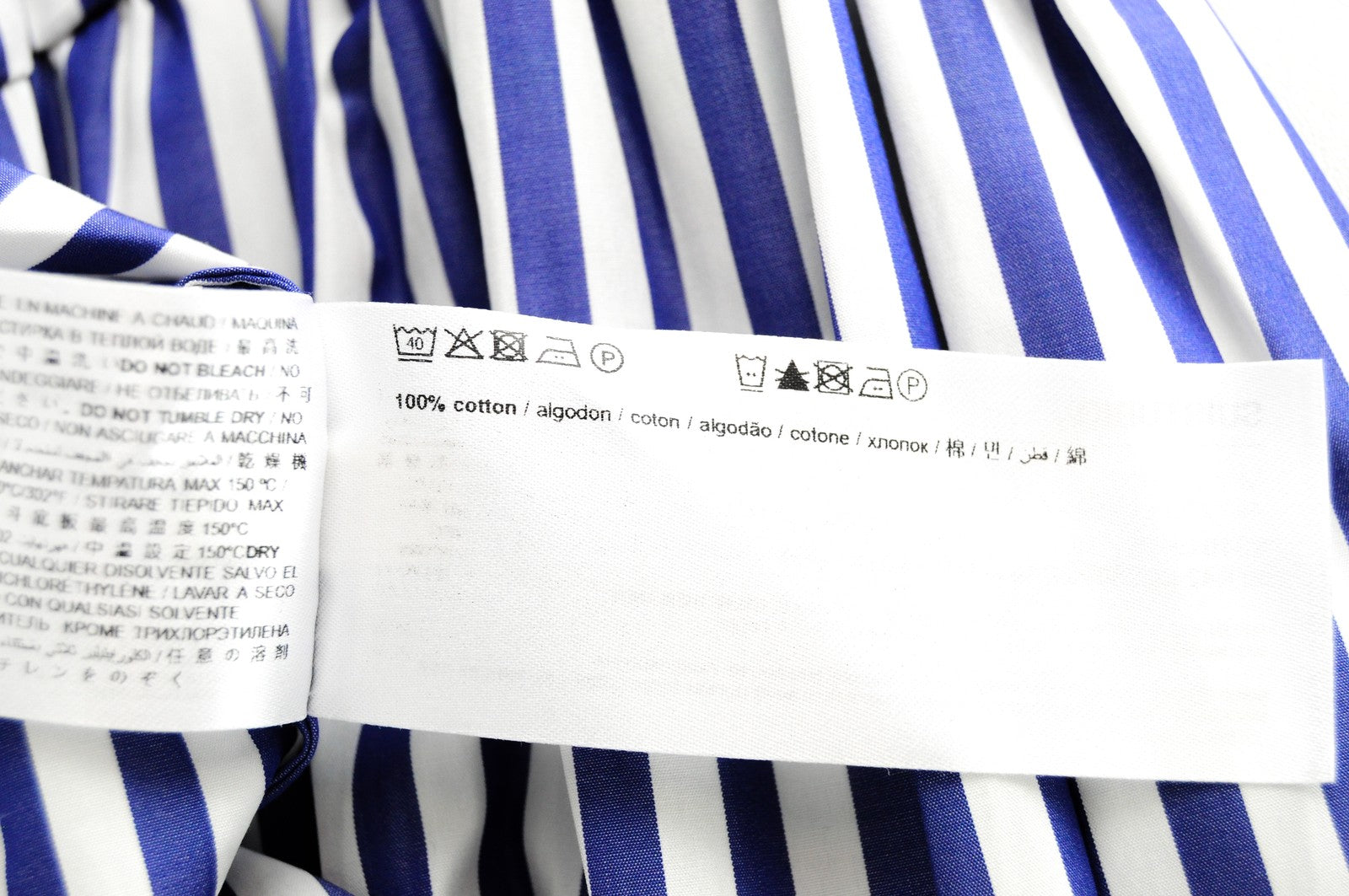 SUISTUDIO Doc Womens UK16 Shirt Blue Striped Cotton Long Sleeved Collared