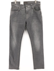 NUDIE JEANS Thin Finn Men Jeans W31/L32 Slim Grey Cotton Stretch Faded 5-Pocket