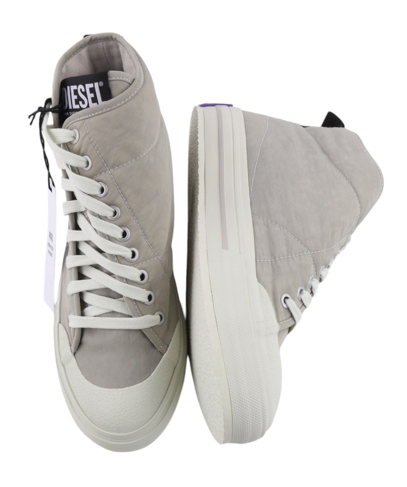 DIESEL S-Muji moteriški sportbačiai, šviesiai pilki, suvarstyti, aukšti bateliai, EU40.5, rekomenduojama kaina – 160 € 