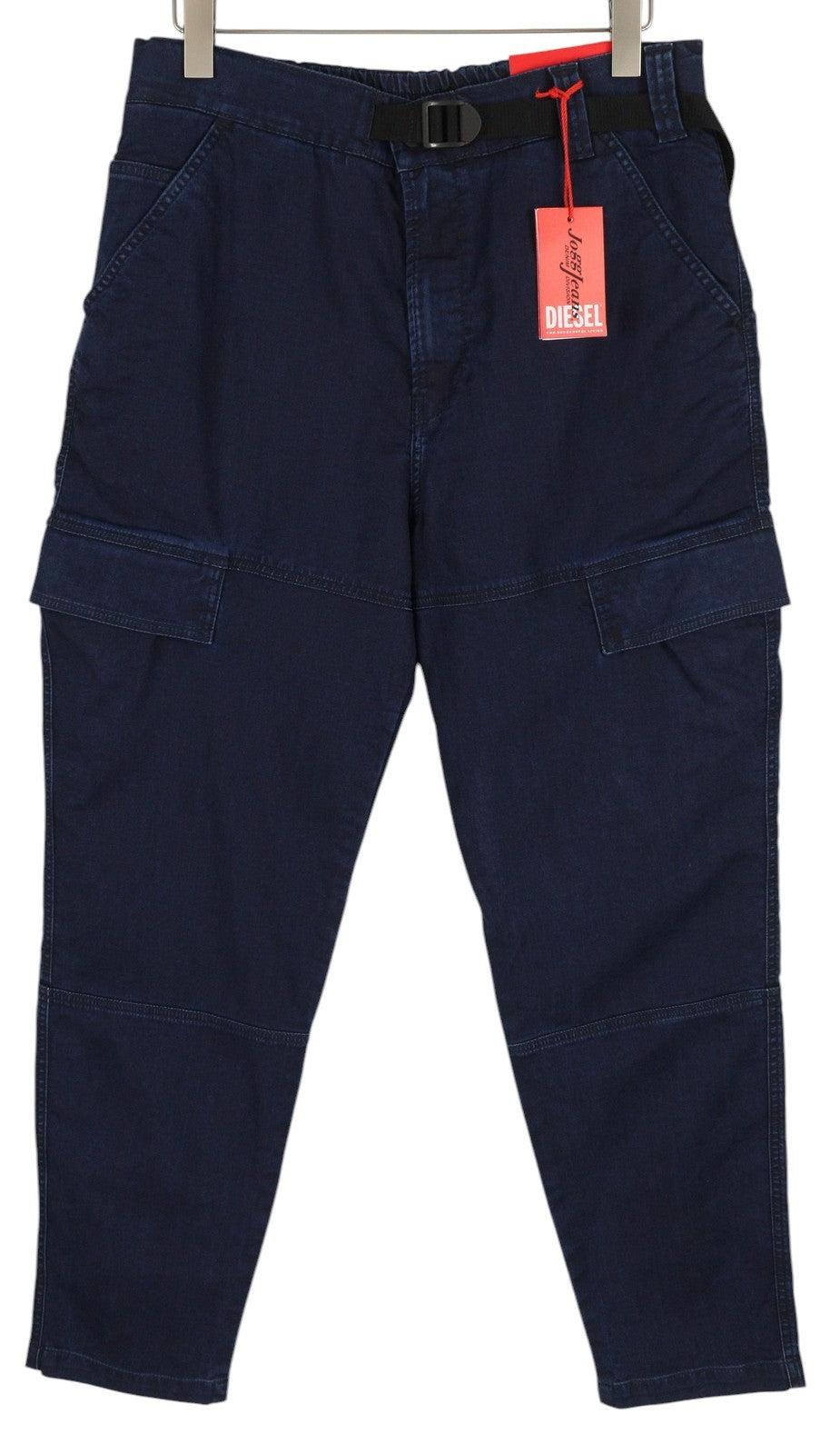 DIESEL D-Krooley-Cargo-Ne 069ZJ vyriški džinsai W34 su juosmeniu, siaurėjančiomis klešnėmis, rekomenduojama kaina – 295 €, mėlyni 