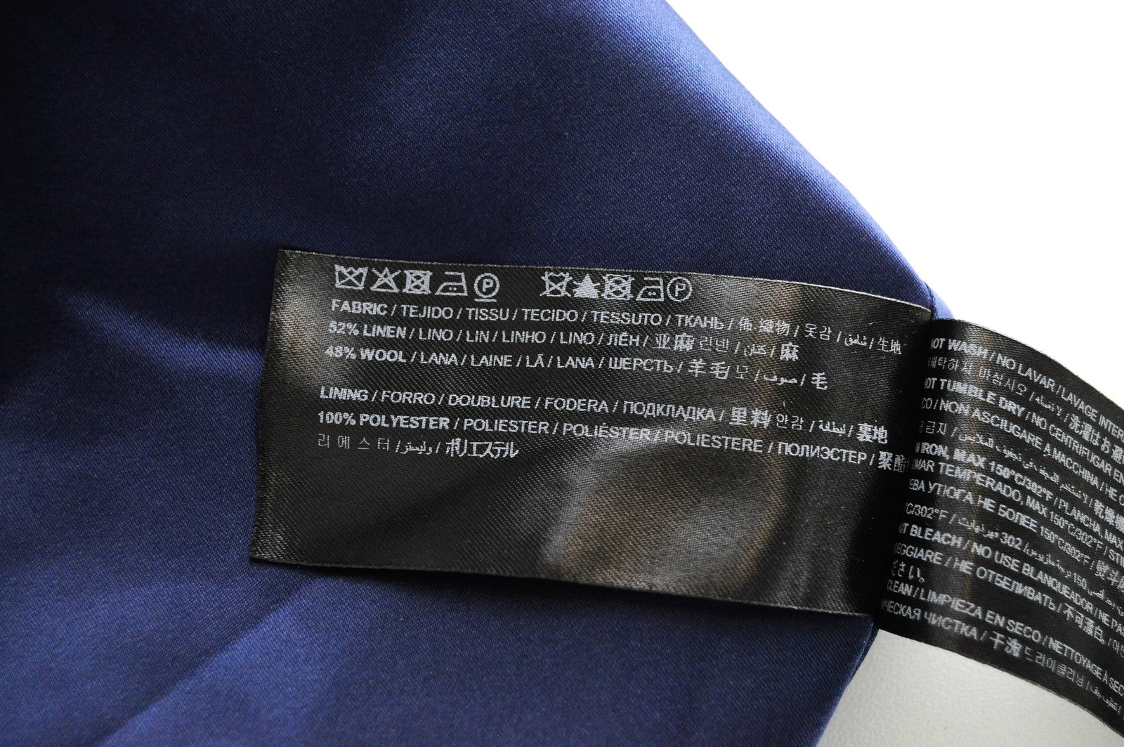 SUISTUDO Orion Womens Top UK8 Sleeveless Blue Linen Wool V-Neck Lined Dress