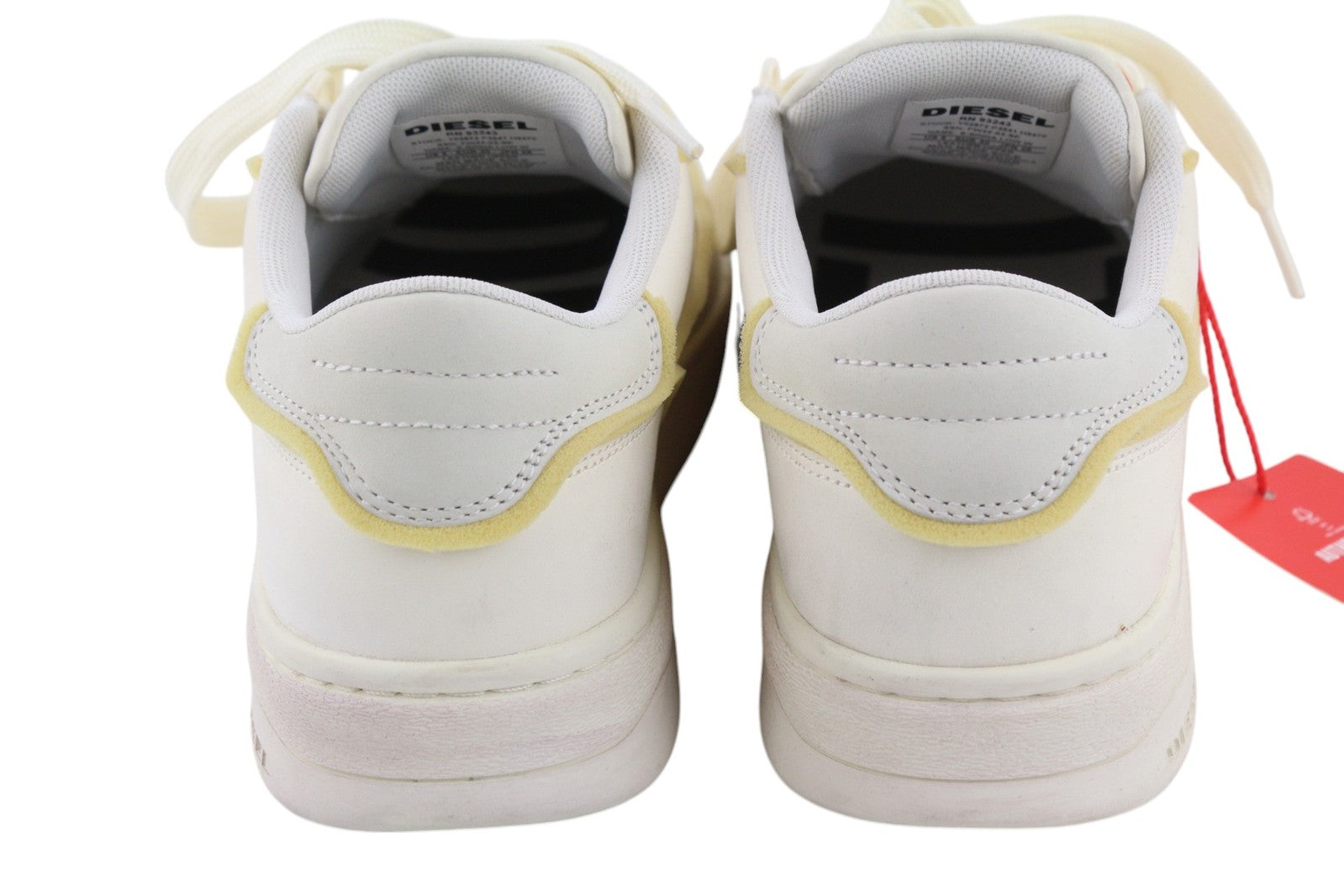 DIESEL S-Sinna žemakulniai moteriški sportbačiai, 40 dydžio, balti, odiniai, suvarstomi, RRP 195 € 