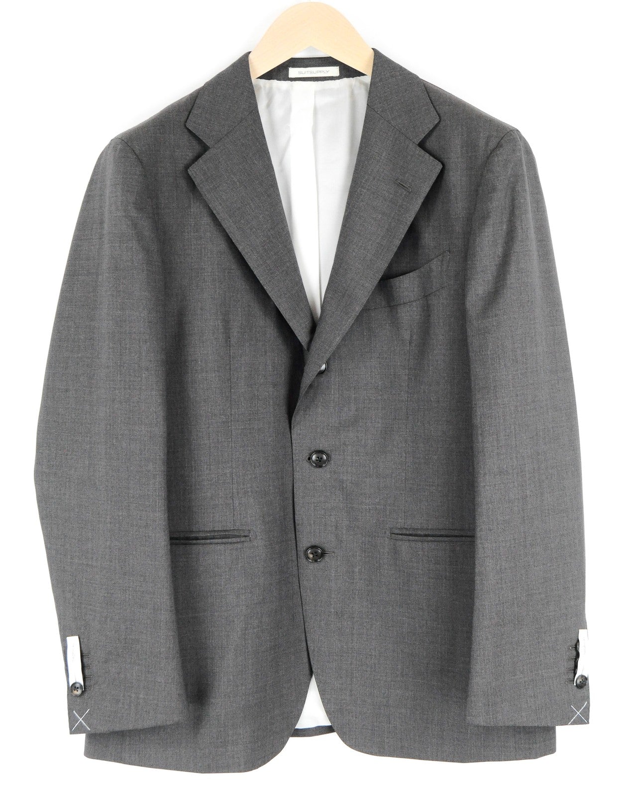 SUITSUPPLY Havana Welt vyriškas švarkas UK40S plonas pilkas vilnonis švarkas su itin plonu pamušalu 