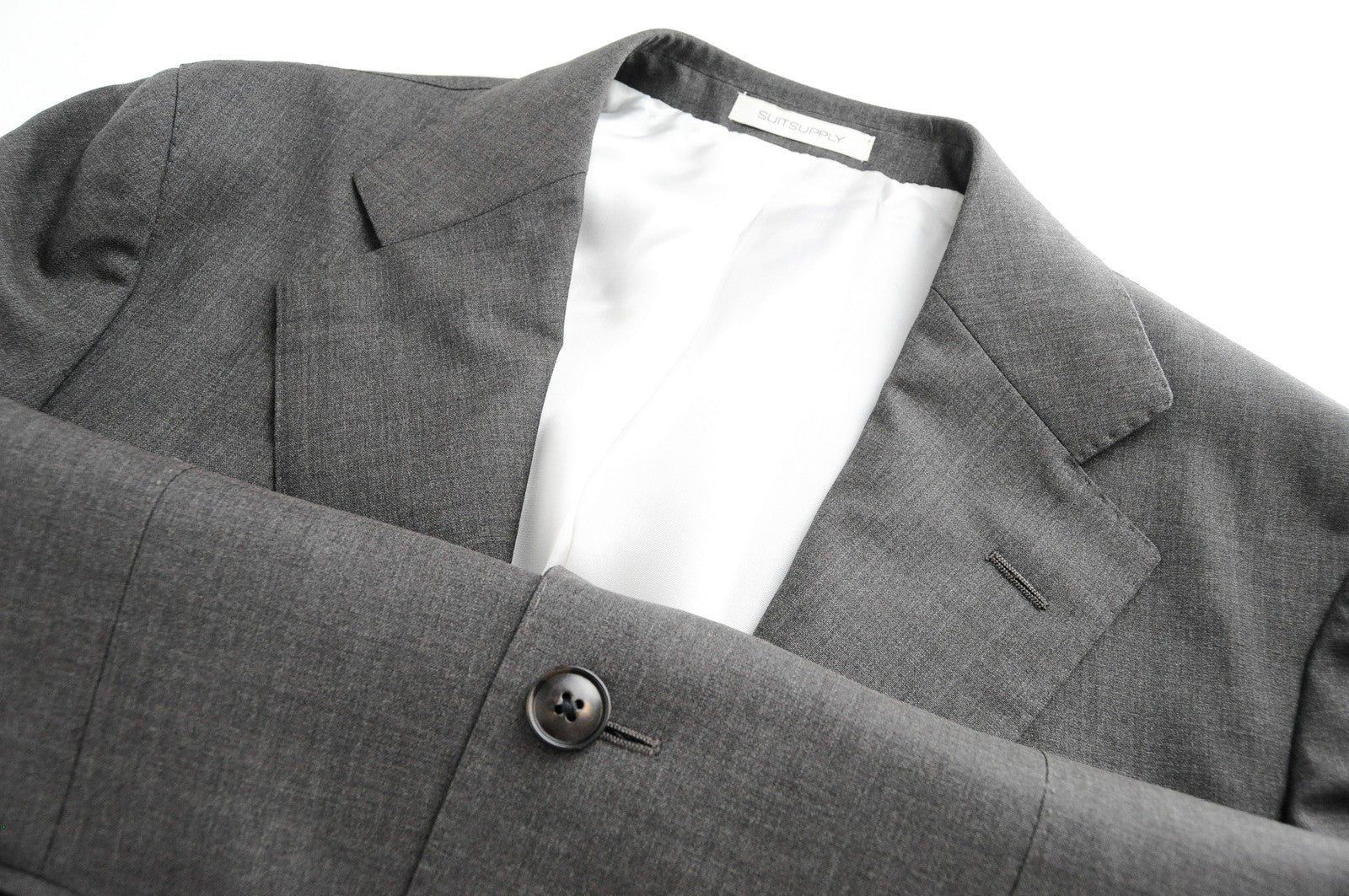 SUITSUPPLY Havana Welt vyriškas švarkas UK40S plonas pilkas vilnonis švarkas su itin plonu pamušalu 