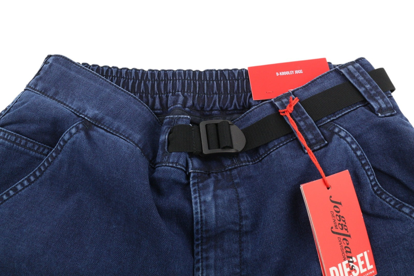 DIESEL D-Krooley-Cargo-Ne 069ZJ vyriški džinsai W32 su juosmeniu, siaurėjantys, mėlyni, rekomenduojama kaina – 295 € 