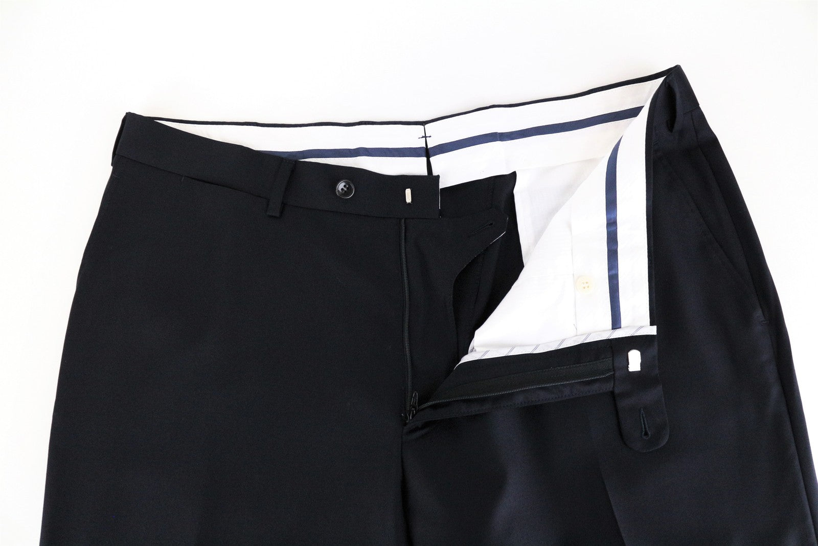 SUITSUPPLY Wool Trousers Dark Navy UK46S Pleated Lined Classic Men's Brescia