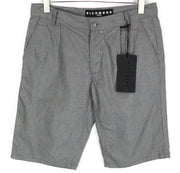 RICHMOND  Men's Summer Shorts 48 Grey Cotton Striped Casual Pleated Front