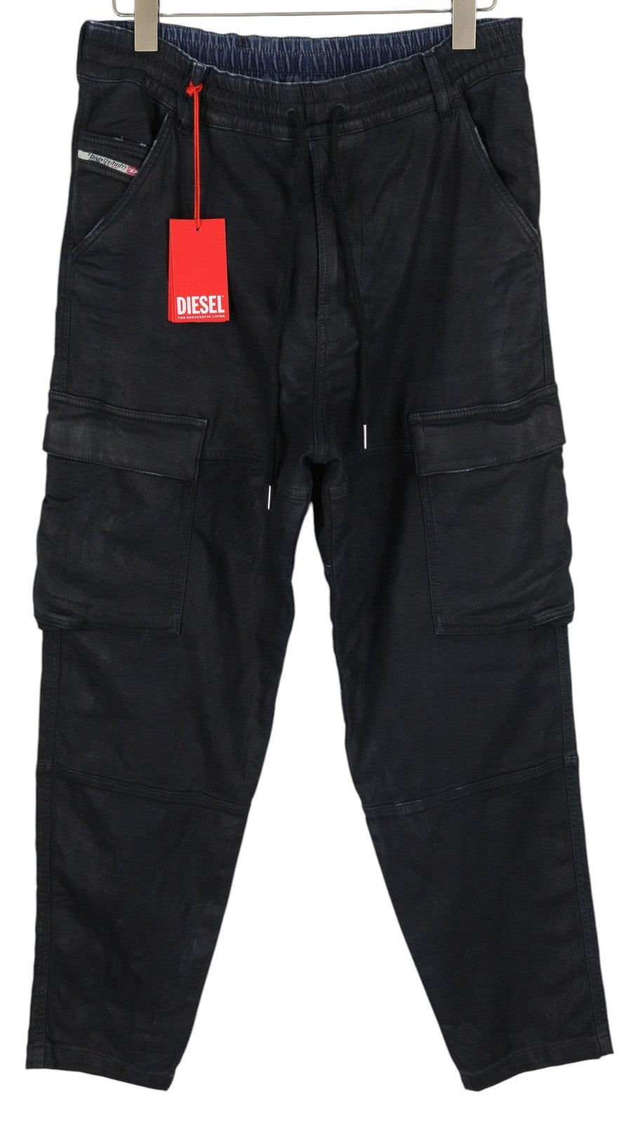 DIESEL D-Krooley-Cargo Jogg 09H05 vyriški džinsai W32 su elastingu juosmeniu, rekomenduojama kaina – 350 €, tamsiai mėlyni 