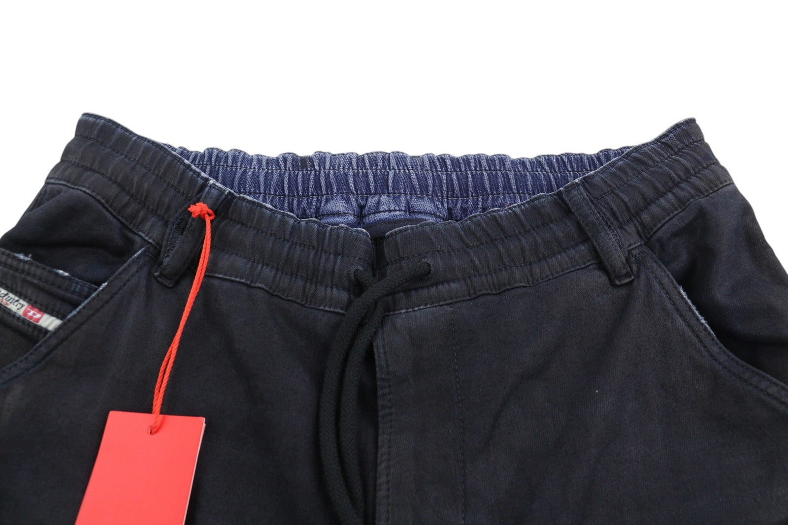 DIESEL D-Krooley-Cargo Jogg 09H05 vyriški džinsai W32 su elastingu juosmeniu, rekomenduojama kaina – 350 €, tamsiai mėlyni 