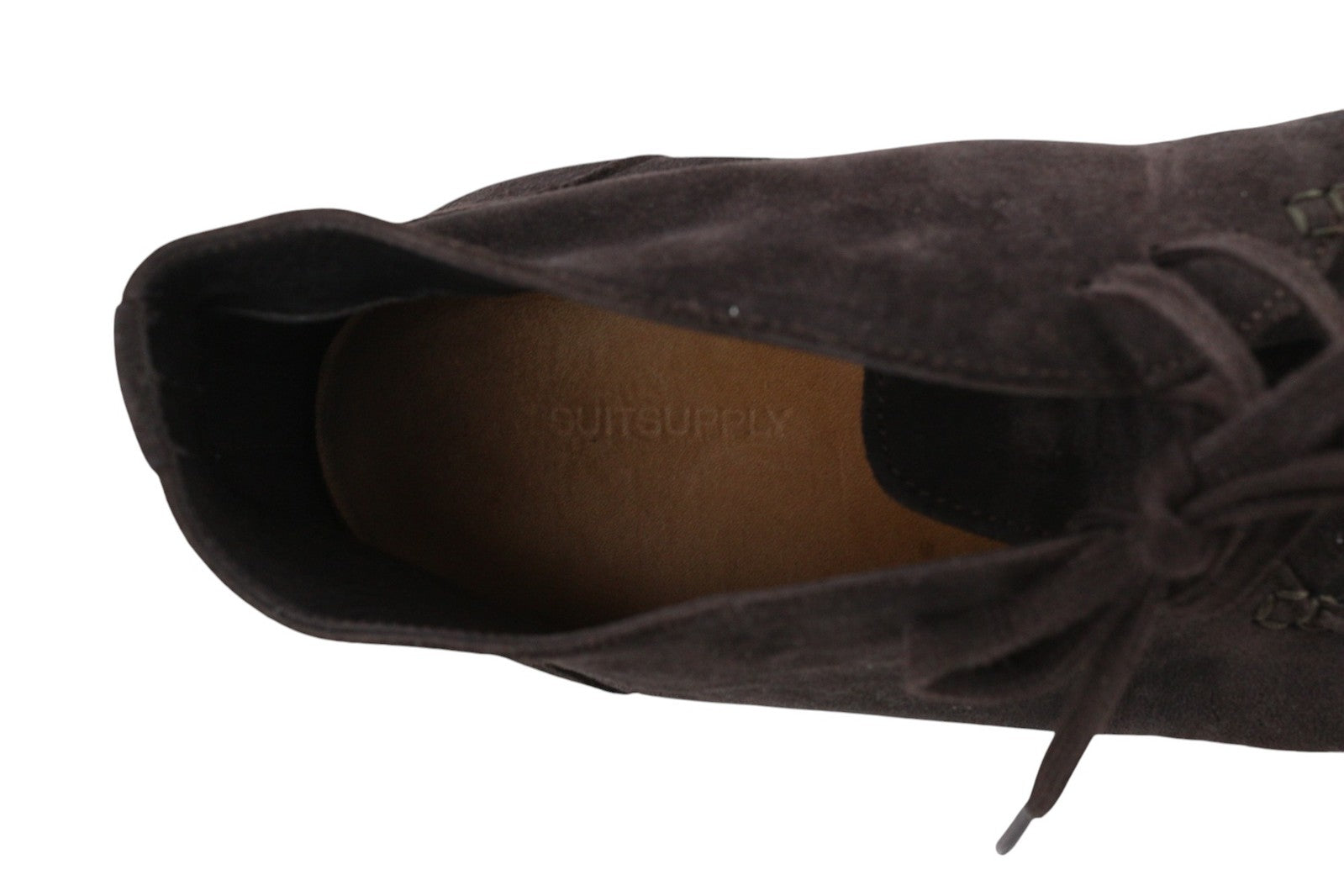 SUITSUPPLY vyriški batai, EU43, tamsiai rudi, odiniai, zomšiniai, laisvalaikio stiliaus, su raišteliais, aukšta palaidinė. 