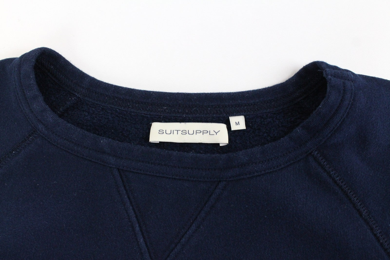 SUITSUPPLY vyriškas džemperis M tamsiai mėlynas medvilninis megztinis ilgomis rankovėmis laisvalaikio stilius 