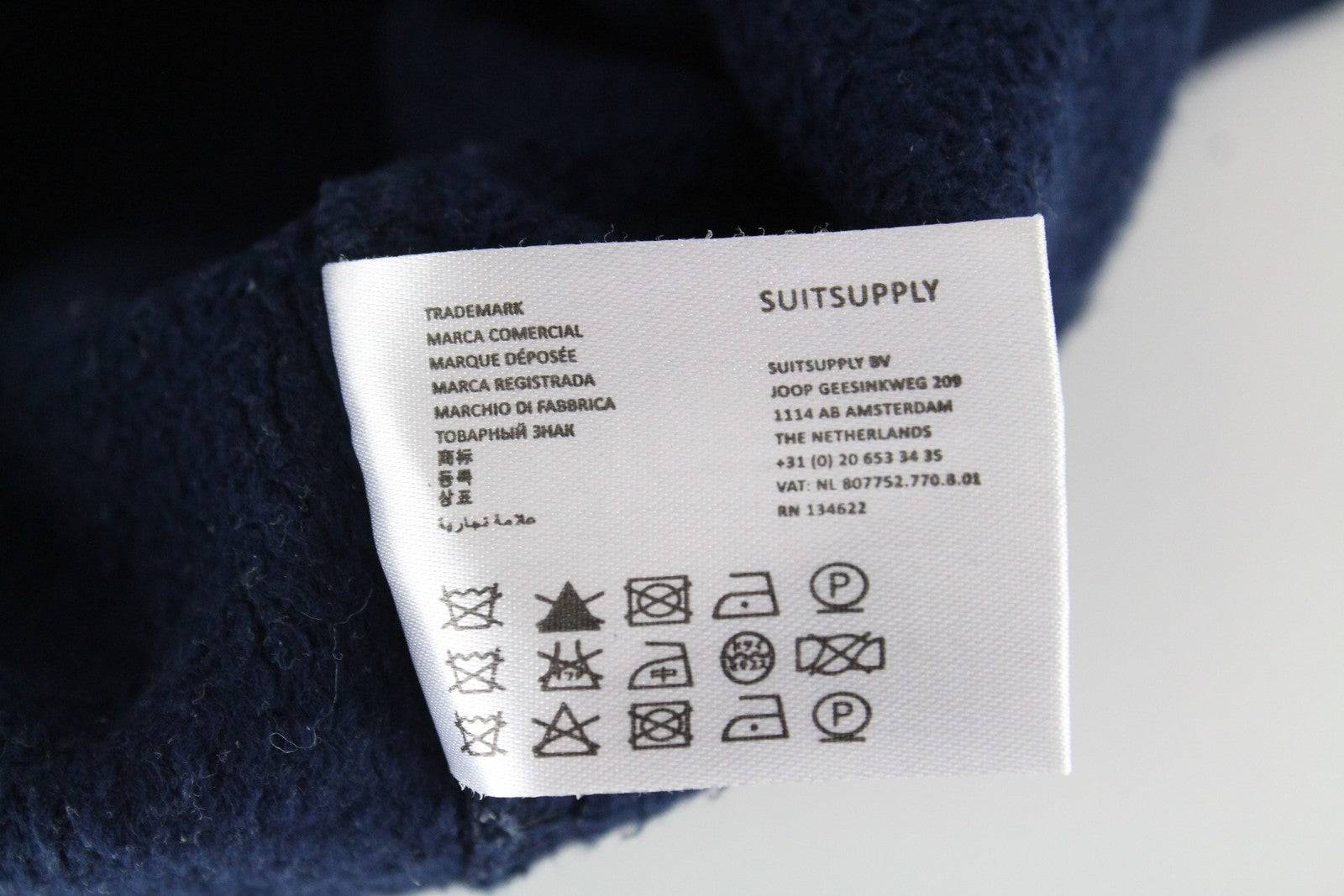 SUITSUPPLY vyriškas džemperis M tamsiai mėlynas medvilninis megztinis ilgomis rankovėmis laisvalaikio stilius 