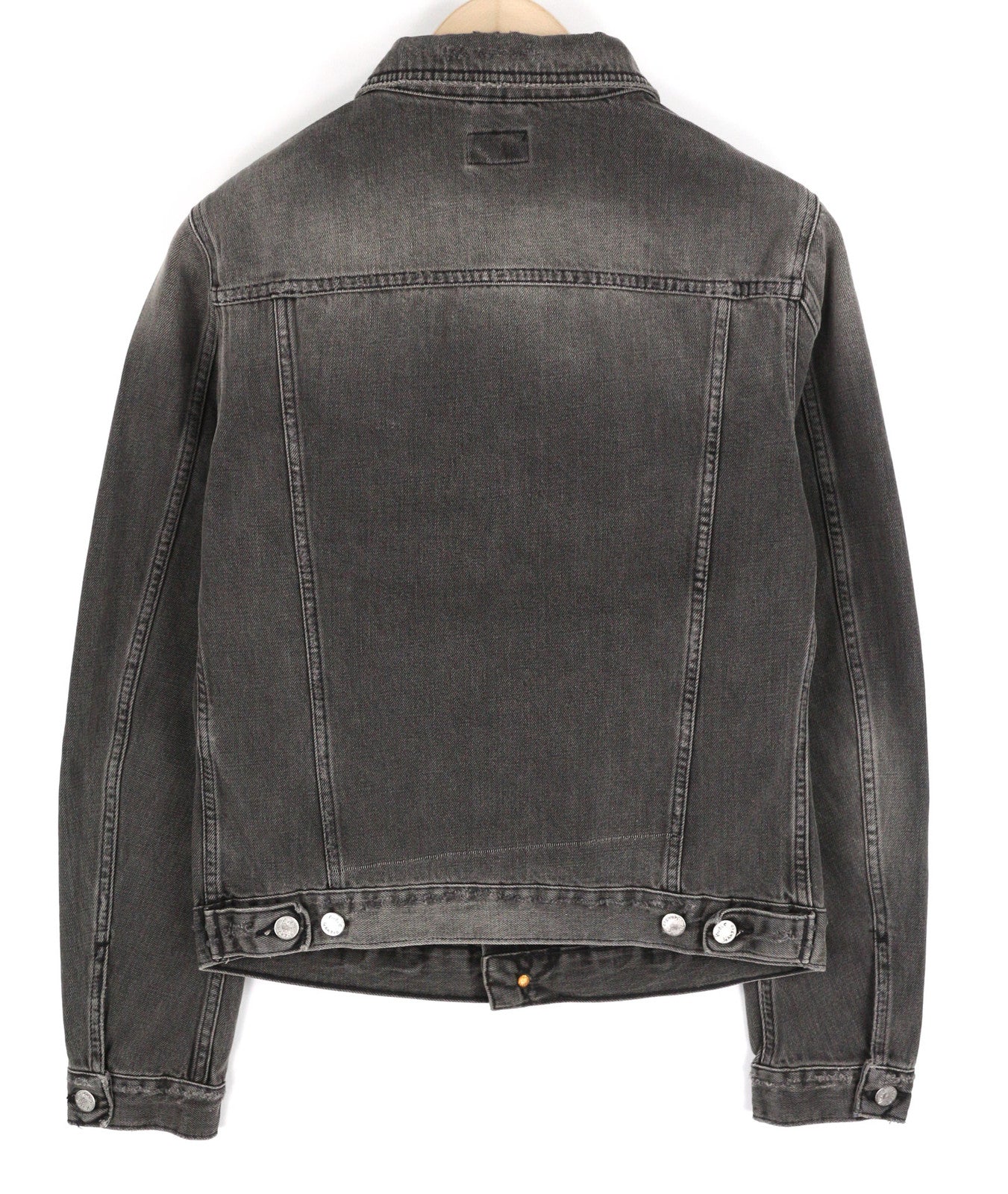 NUDIE Billy vyriška striukė S Shimmering Shist džinsinė, plėšyta, pilka 