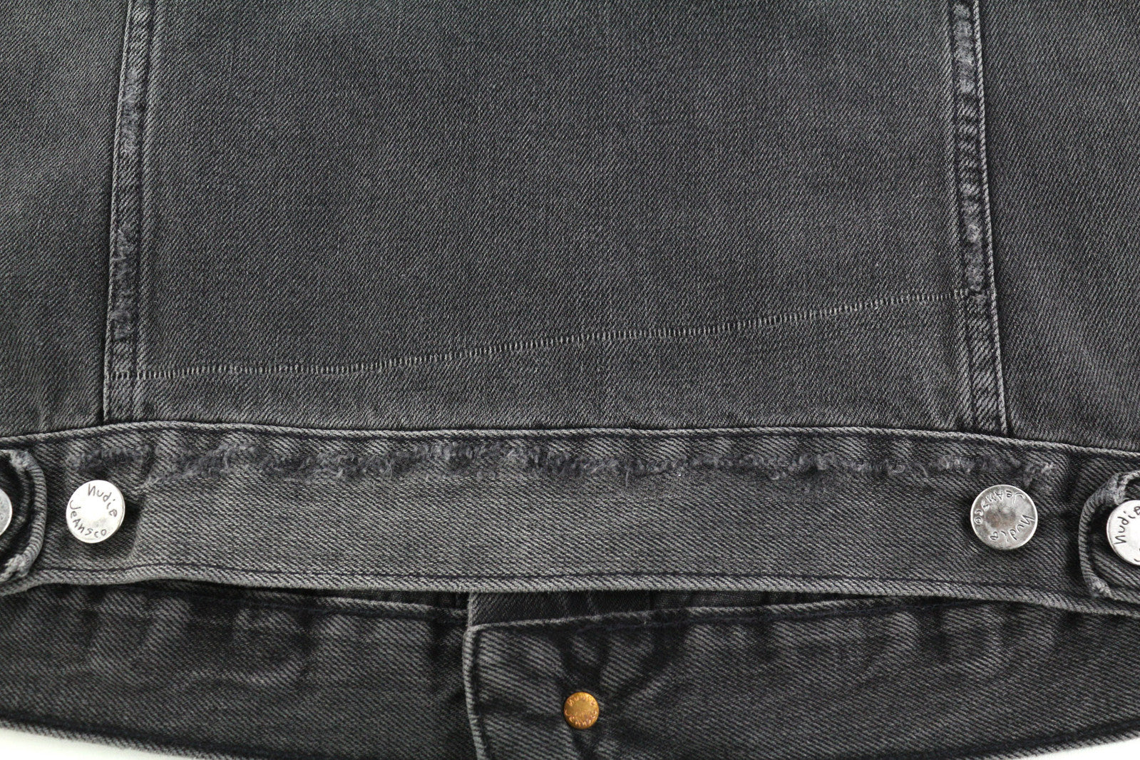 NUDIE Billy vyriška striukė S Shimmering Shist džinsinė, plėšyta, pilka 